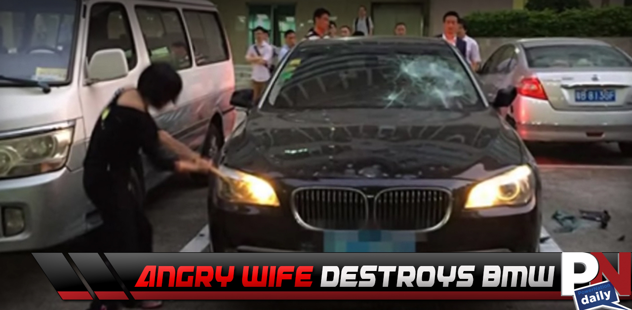 A Very Upset Wife Destroying Her Husband’s BMW! Why? You’ll See!