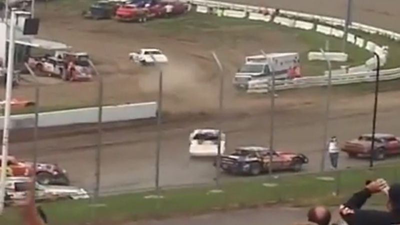 Watch This Race Car Driver Lose It And Take Out Another Driver In The Pits!