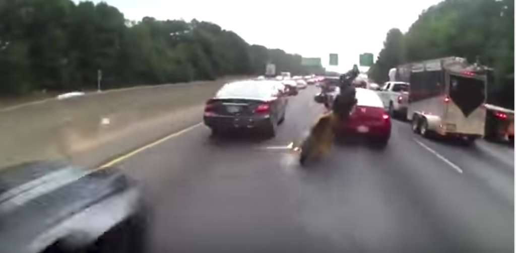 Lane Splitting Ends In A Disintegrated Bike and A Broken Wrist
