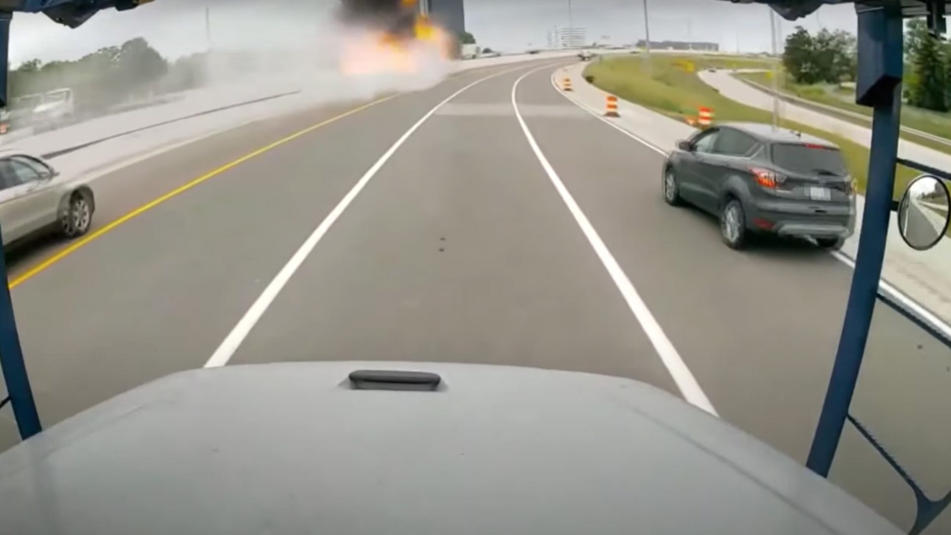 Fuel Tanker Explodes Into A Ball of Fire On Michigan Highway