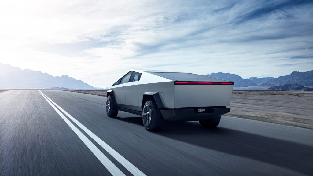 Press photo of the Tesla Cybertruck