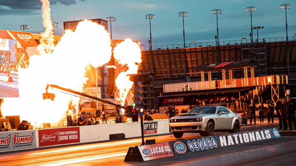 The 1,025 horsepower 2023 Dodge Challenger SRT Demon 170 reveal at The Strip at Las Vegas Motor Speedway on March 20, 2023.