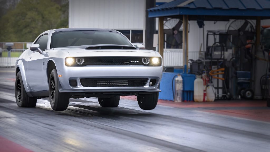 The 1,025 horsepower 2023 Dodge Challenger SRT Demon 170, the Dodge brand’s seventh and final “Last Call” special-edition model, was unveiled on March 20, 2023, at the Dodge Last Call Powered by Roadkill Nights Vegas performance festival at The Strip at Las Vegas Motor Speedway.
