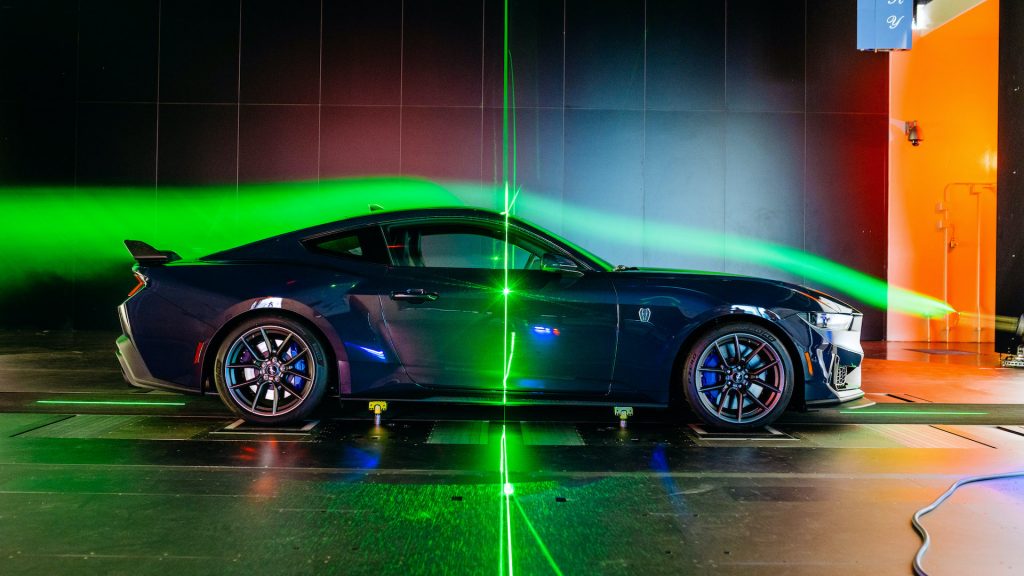 Rolling Road Wind Tunnel with 2024 Ford Mustang Dark Horse