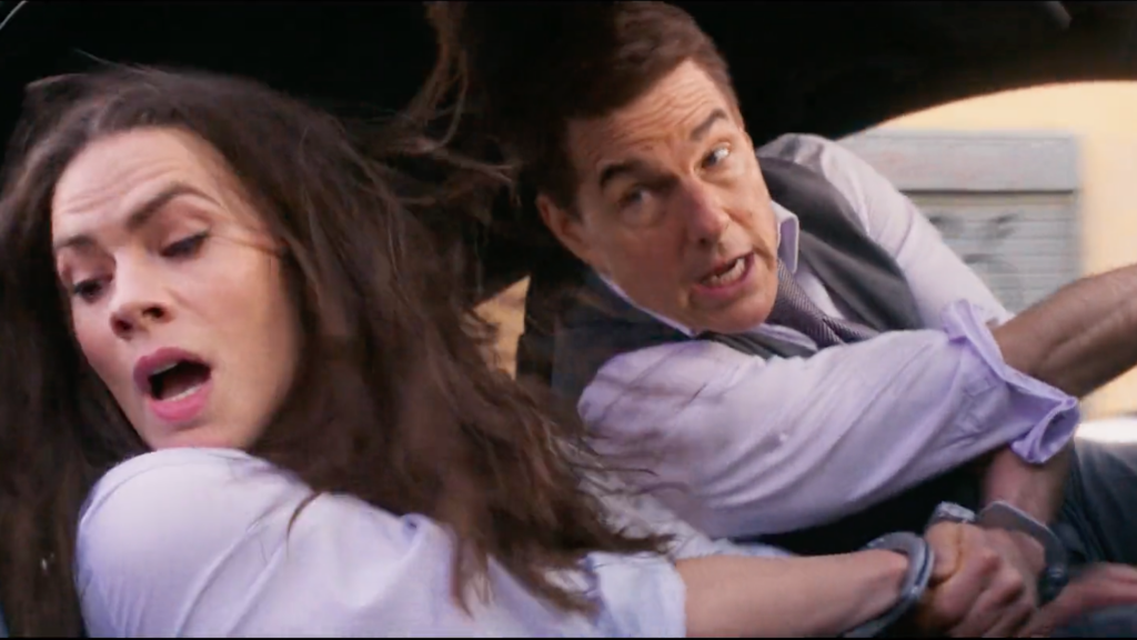 Tom Cruise and Haley Atwell in "Mission Impossible - Dead Reckoning Part 1." Image via Twitter