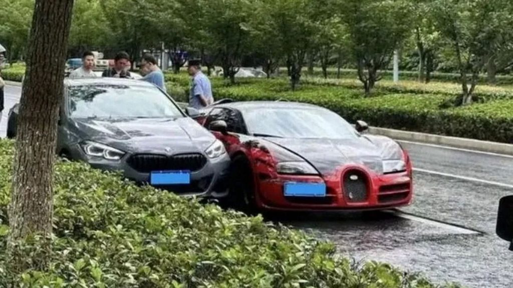 Road rage incident in China involving a rare Bugatti and a BMW 2 Series Grand Coupe