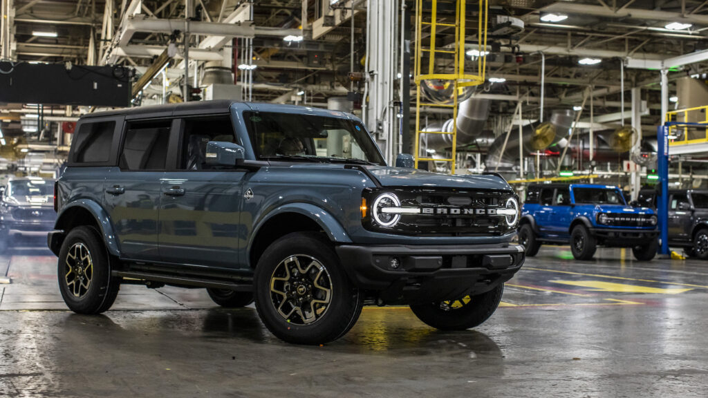Ford will create nearly 900 new jobs and add a third crew at Michigan Assembly Plant to increase production of the popular Bronco and Bronco Raptor sport-utility vehicles and the all-new Ranger and Ranger Raptor pickups (2021 MY Bronco shown).