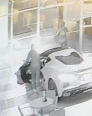 Screenshot of security footage and Gettysburg dealership. Photo credit to Renn Kirby Chevrolet