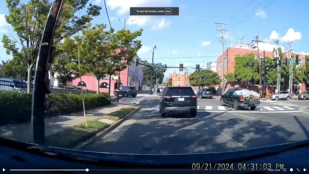 Driver making left hand turn before the crash.