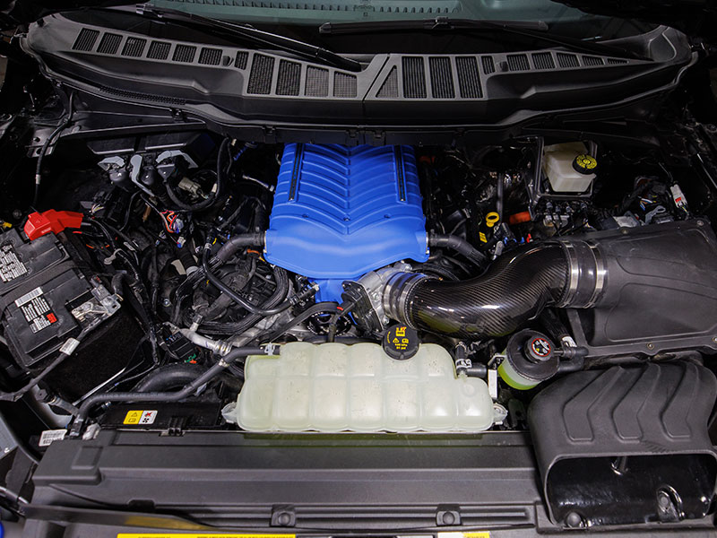 At the heart of the 2024 Shelby F-150 is the option to supercharge Ford’s 5.0L Coyote V8 engine, taking it from a standard 400 horsepower to a staggering 785 horsepower.